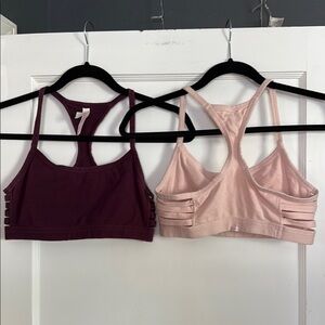 Victoria’s Secret PINK Cutout Racerback Sports Bra Set - Burgundy and Blush